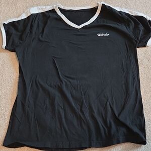 Black V Neck Embroidered Weirdo Fits Women's XL